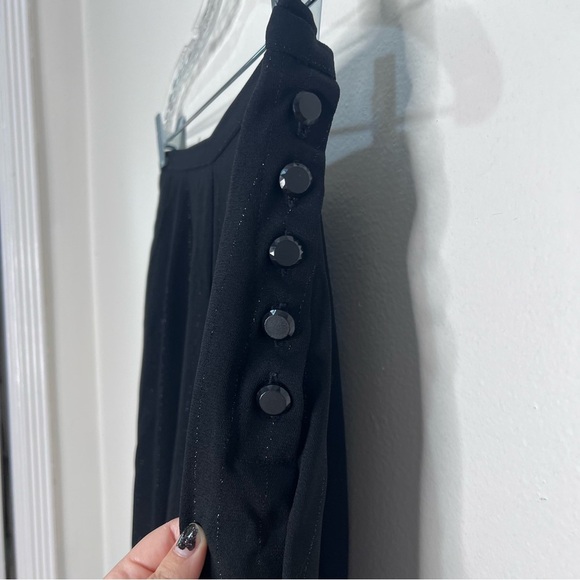 Halston Vintage women’s Black pants suit with metallic pinstripes size 12 - Picture 8 of 13